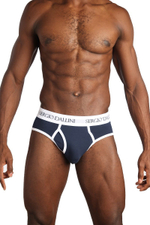 Мужские трусы-слипы с гульфиком из премиального хлопкового материала (Размер: M) (Цвет: синий)