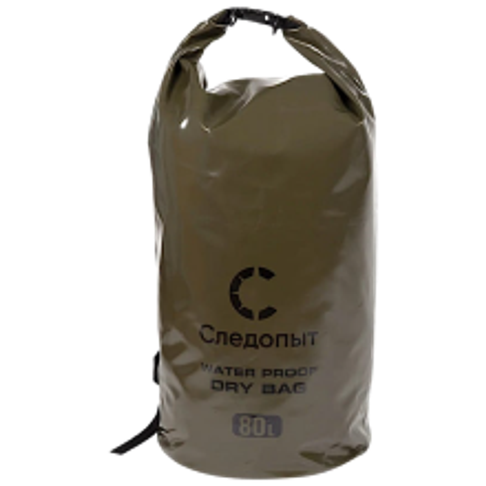 Гермомешок Следопыт ПВХ 080л Dry Bag с лямками Цвет Хаки