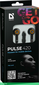 Наушники Defender Pulse-420 Black/Orange (63420)