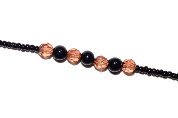 Цепочка бисер чёрный с коричневым 108, 60 см