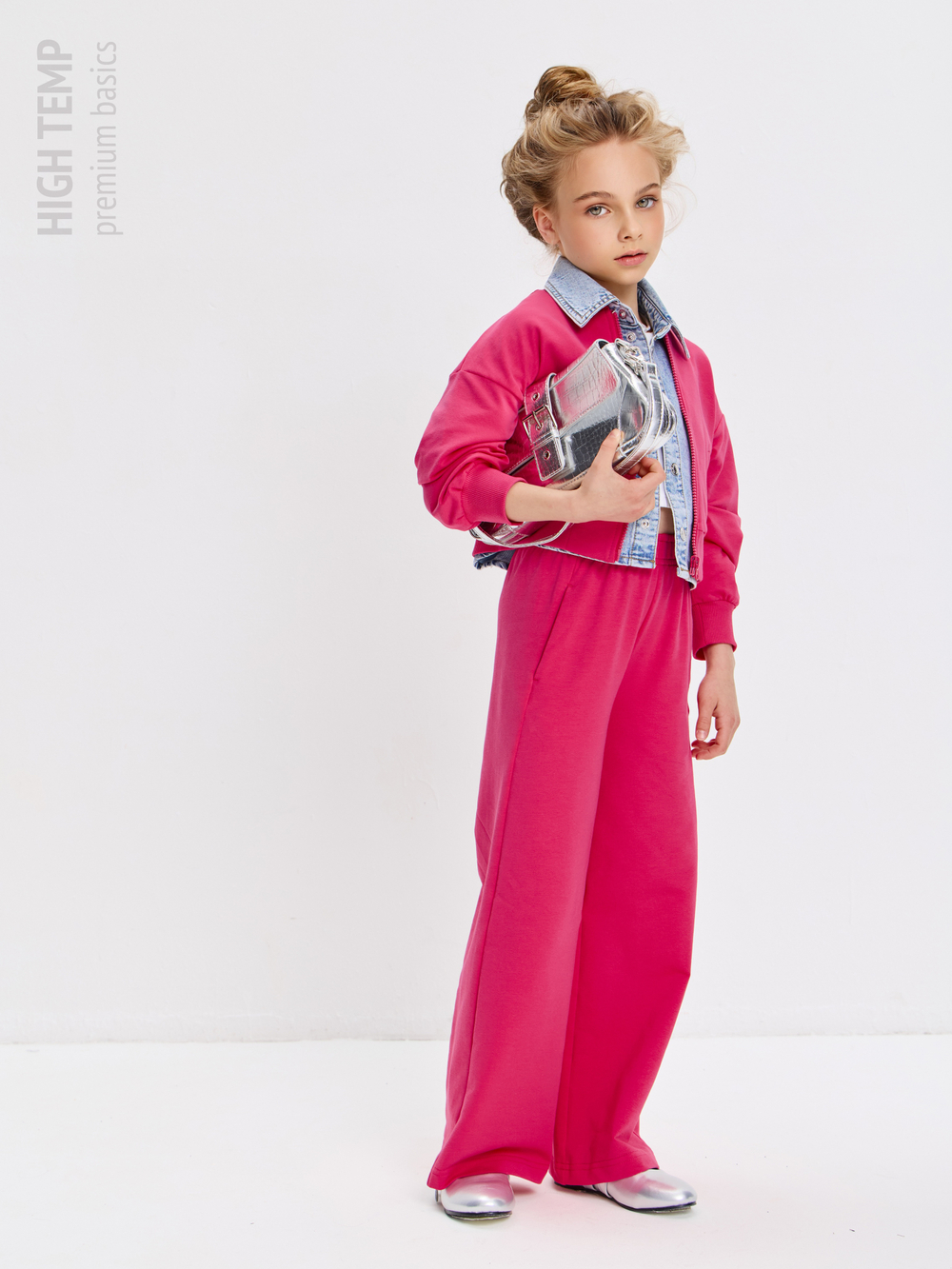 Брюки палаццо из футера