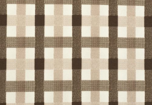 CLASSIC CHECK 1 мебельный велюр, рисунок клетка, бело-коричневый, 1,4 м