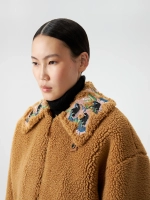 Куртка из искусственного меха с вышивкой OLA OLA