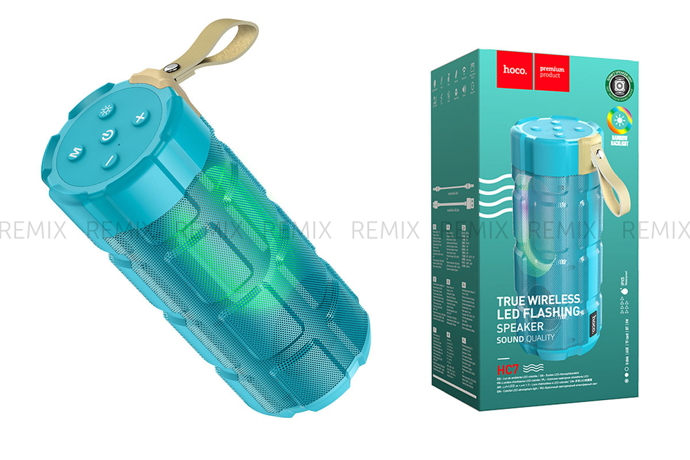 Колонка Bluetooth 5.0 2*5W 2400mAh Hoco HC7 (Peacock blue)