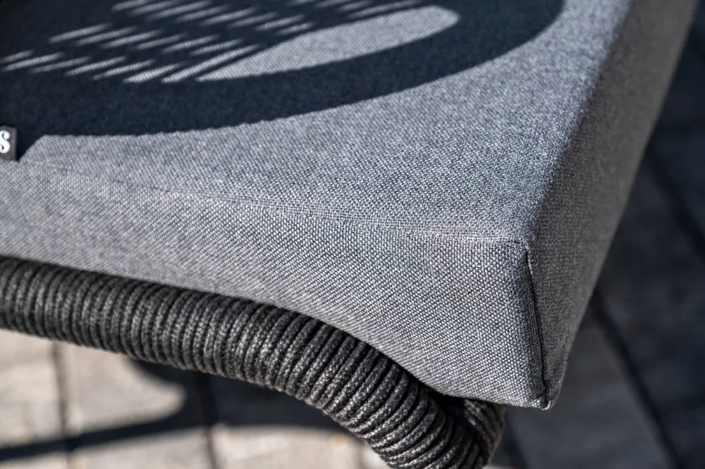 "Милан" лаунж-зона 4-местная плетеная из роупа (веревки), каркас алюминиевый темно-серый, роуп темно-серый