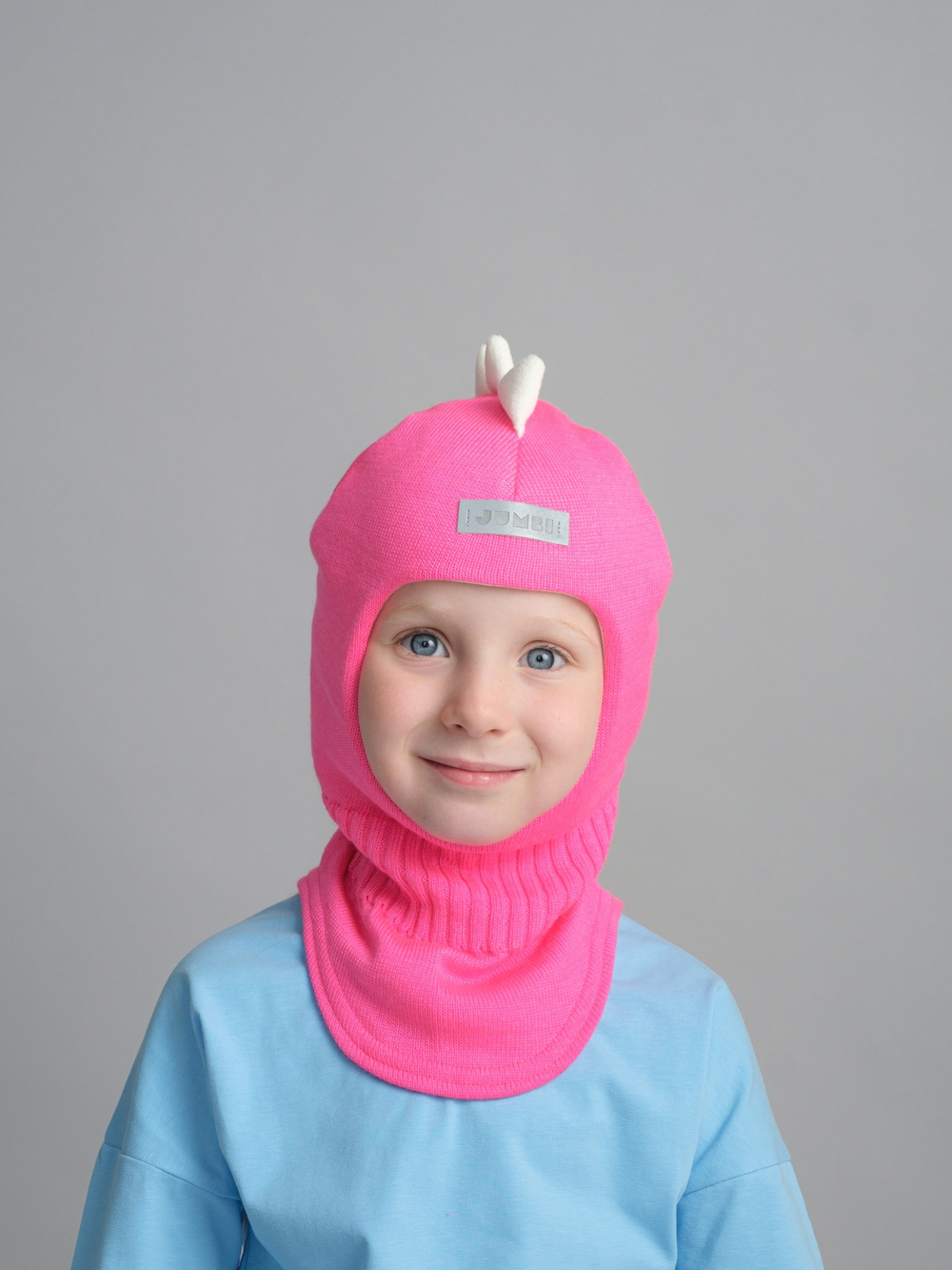 Шлем зимний вязаный (Розовый неон) ОРЕО