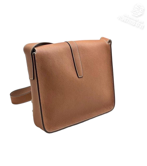 Сумка через плечо Hermes вертикальный мессенджер карамельная