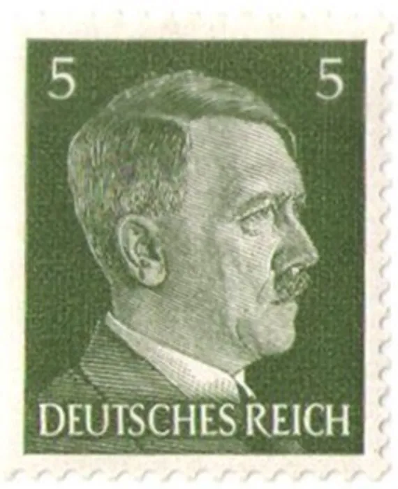 Марка 5 рейхспфеннигов Германия (Третий Рейх) с изображением Адольфа Гитлера