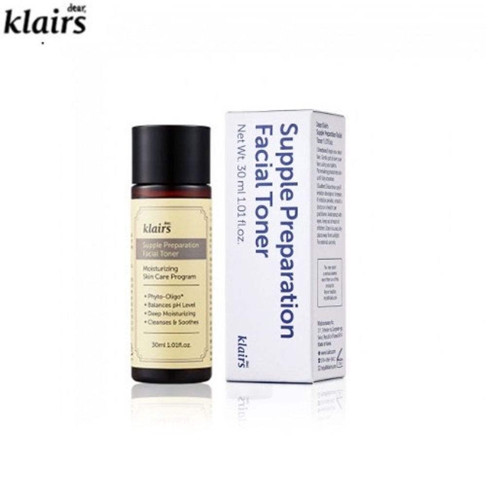 DEAR, KLAIRS тонер с бета-глюканом гиалуроновой кислотой Supple Preparation Facial Toner 30мл.