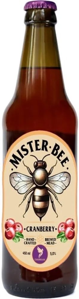 Медовуха Мистер Би Клюква / Mead Mister Bee Cranberry 0.45 - стекло