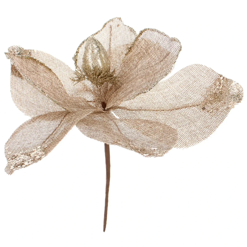 Украшение новогоднее «Пуансеттия - Вдохновение» 20 см, Шампань