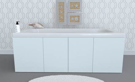 Экран под ванну комбинированный TR-9-223 нежно-голубой матовый soft touch
