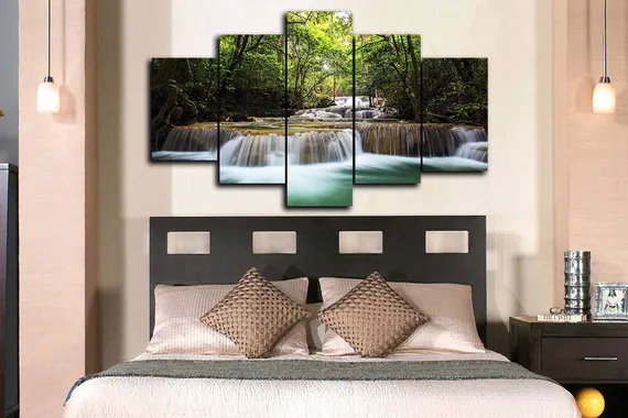 Модульная картина "Водопад в джунглях"