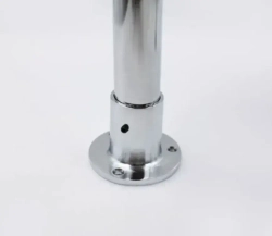 Штангодержатель (фланец) мебельный Высокий для круглой штанги D25 мм, 2 шт., для шкафа и гардероба, металл, хромированное покрытие