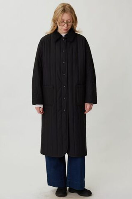 Стеганое пальто черного цвета