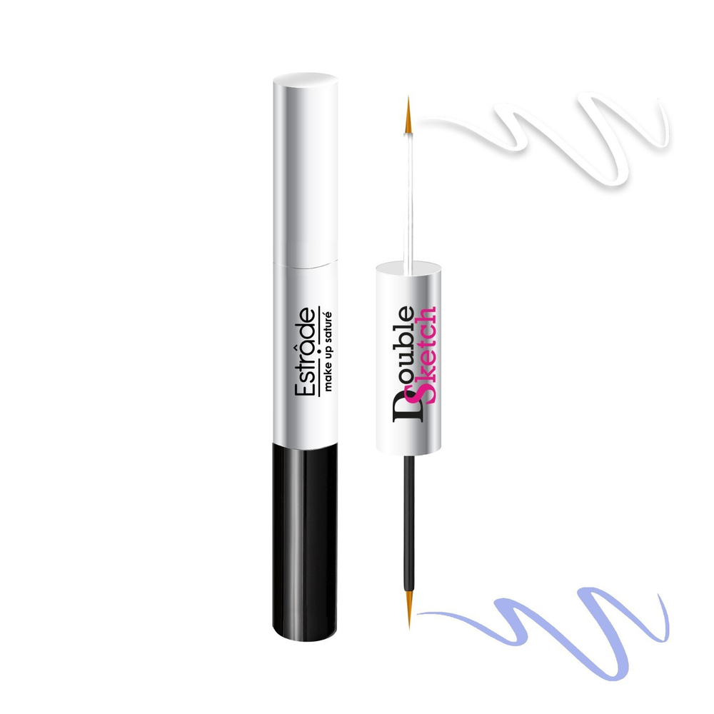 Estrade Подводка для глаз Double Sketch, жидкая, двусторонняя, тон №05, Белый-голубой, 24 мл