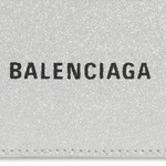 Balenciaga Cash Polyurethane Bonded To Polyester Card Holder Card Holder Women"s Silver