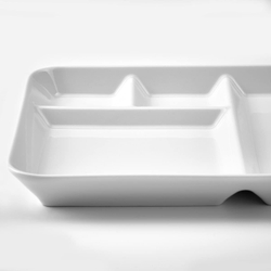 IKEA 365+ Тарелка с отделениями, белая, 31x19 см