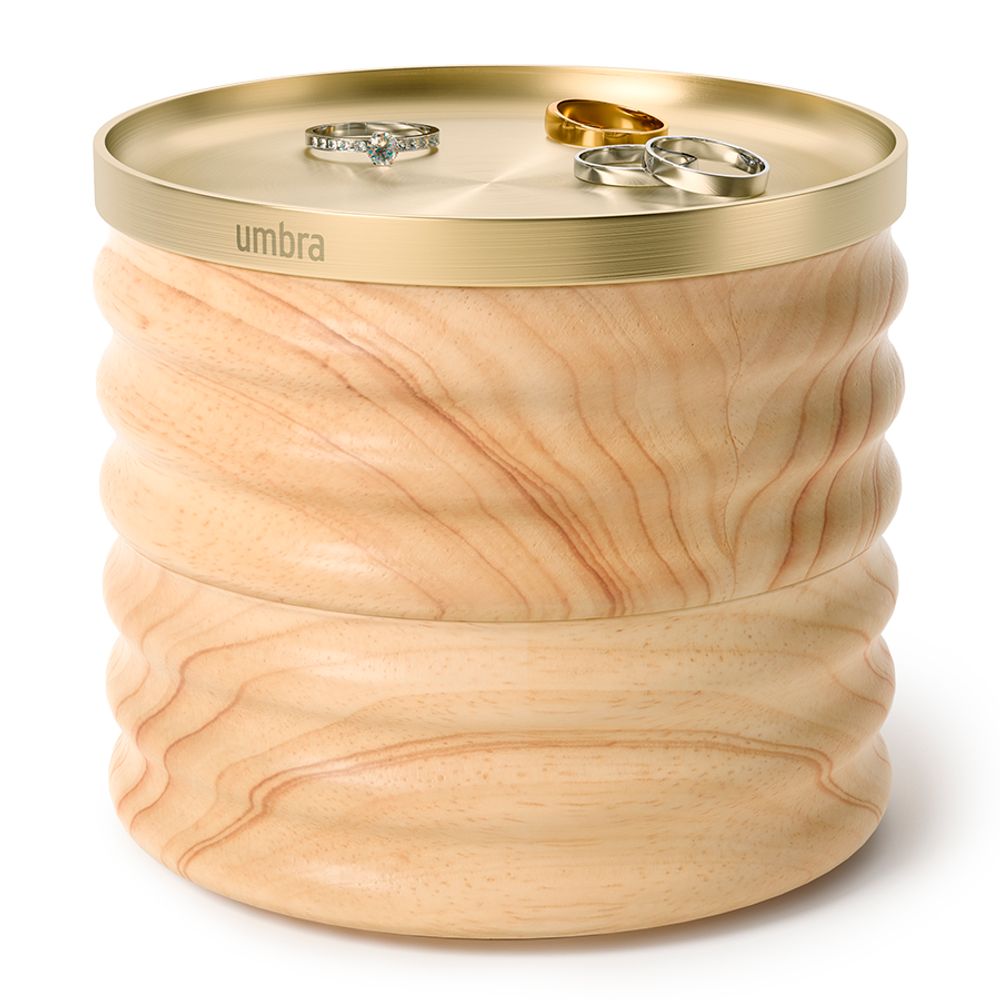 Шкатулка для украшений Tesora, натуральное дерево/латунь