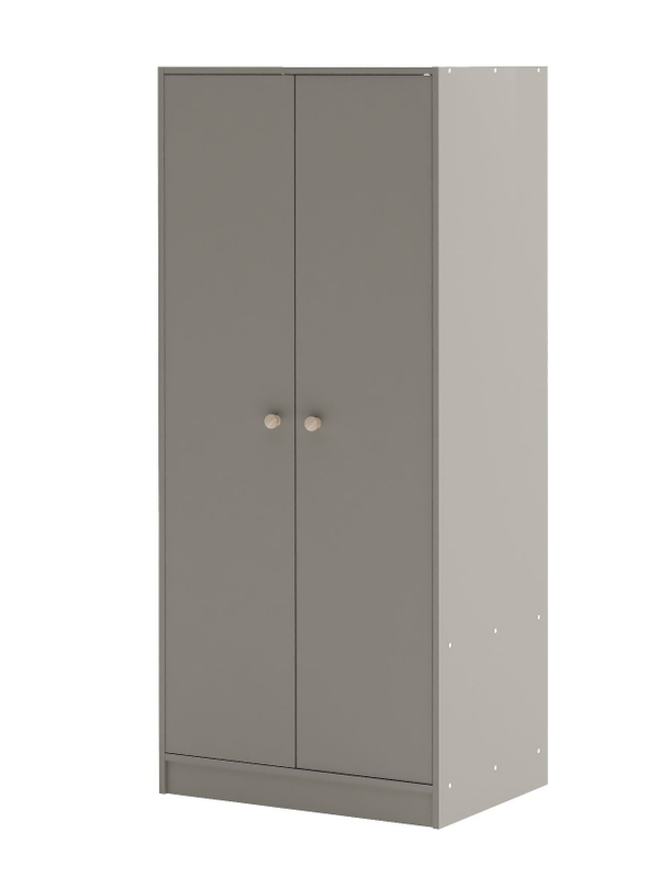 Шкаф для одежды, 74х55х175, Марм, распашной, в прихожую, со штангой и полкой, серый, Dipriz