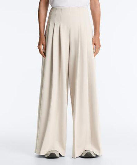 OYSHO Хлопковые широкие брюки-пике со складками, норка