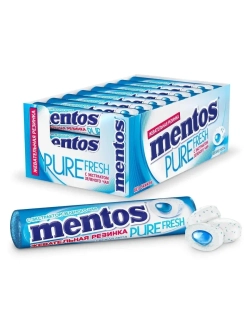 МЕНТОС жевательная свежая мята 15,5г*24шт., блок 12шт.