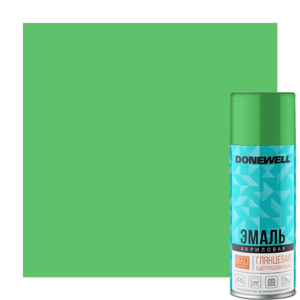 Эмаль DONEWELL универсальная акриловая RAL 6024 светло-зелёная глянцевая