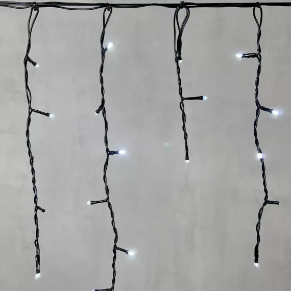 Светодиодная бахрома 3,1*0,5 м., 150 холодных белых LED ламп, мерцание, черный провод ПВХ, LTC(PIL150BLW-11-2W)