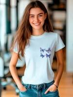 Футболка больших размеров с принтом бабочки