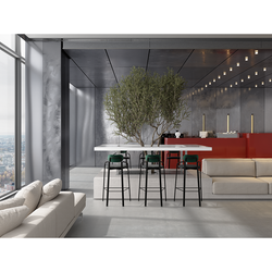 Стул барный Ror, Round, велюр, черный/темно-зеленый/черный