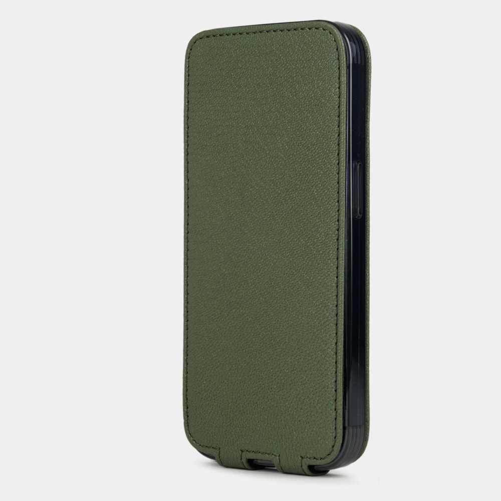 Чехол для iPhone 14 Pro Max из кожи козы, цвета хаки