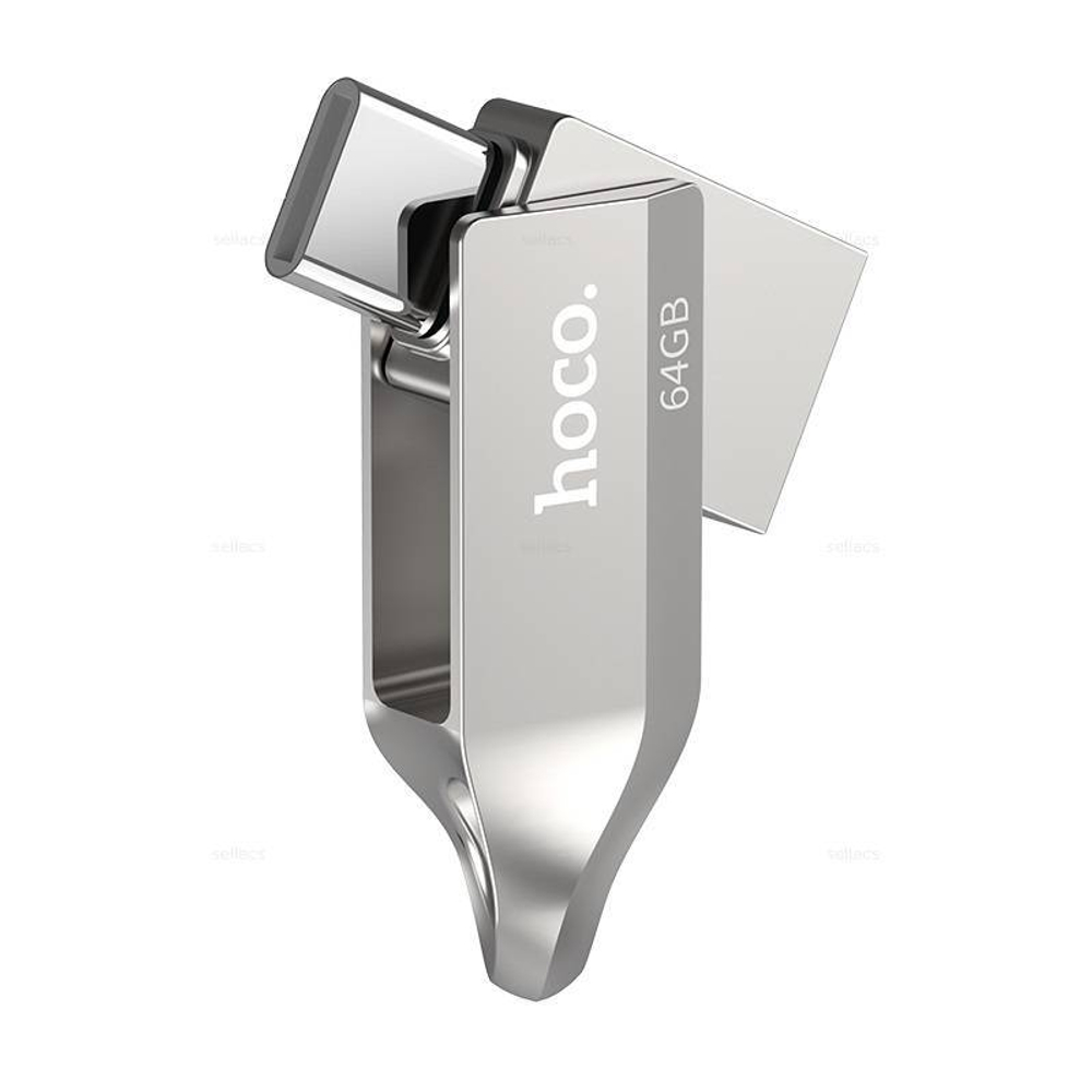 USB карта памяти HOCO UD8 64ГБ Type-C + USB 3.0 (серый)