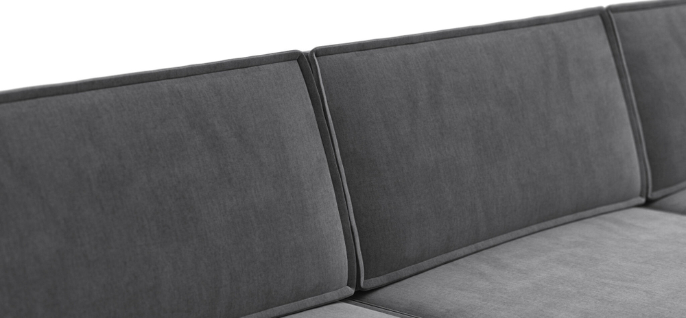П-образный диван BOSS SOFT MODOOL велюр Monolit серый
