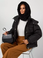 Капор зимний вязаный капюшон на флисе