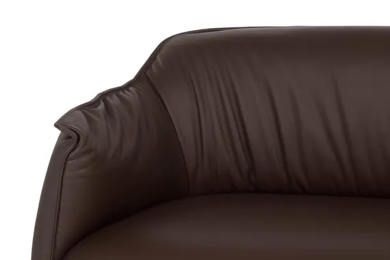 Двухместный диван Gun 150 см, тёмно-коричневая натуральная кожа