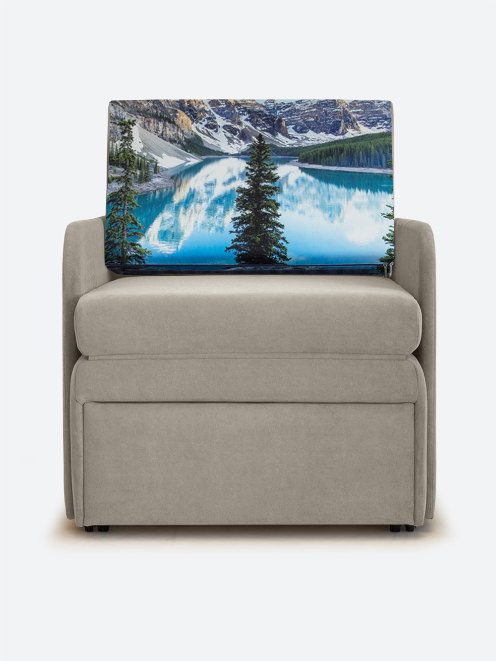 Кресло-кровать "Миник" с подлокотниками, купон Пейзаж
