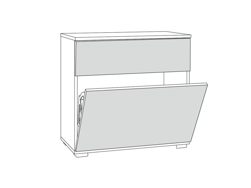 Октава Тумба для обуви 16.127 Белый шагрень/Дуб Вотан