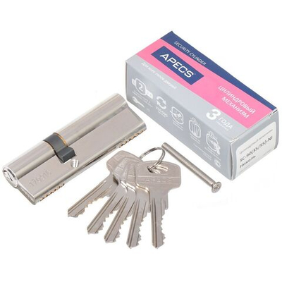 Личинка замка двери Apecs, SC-90(35/55)-NI (SC-90(35/55)-Z-NI), 17677, 90 мм, никель