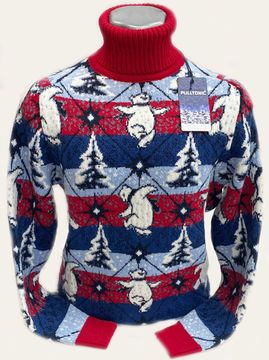 Pulltonic из шерсти и кашемира "Мишка Дэнс"  50-56 размеры.