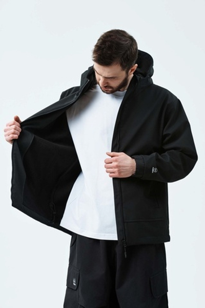 Куртка THE BAD FRIENDS Softshell удлиненная черный