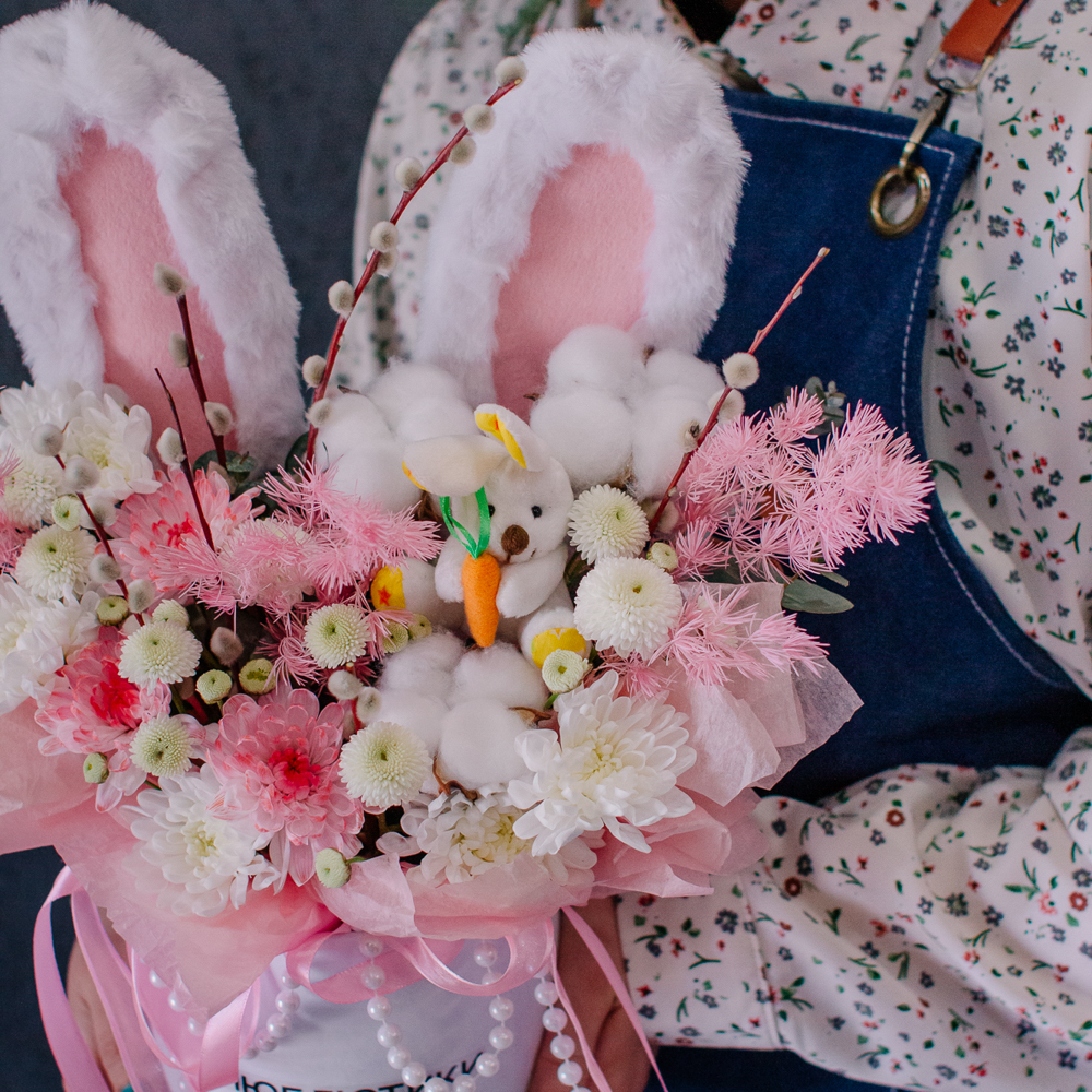 163. Милая весенняя коробка с ушками и вербой