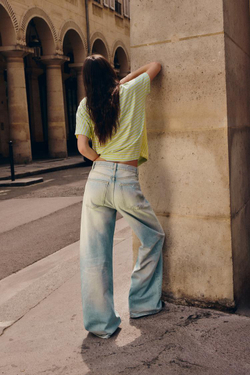 ZARA ДЖИНСЫ TRF EXTRA WIDE-LEG С ВЫСОКОЙ ПОСАДКОЙ, ГОЛУБОЙ