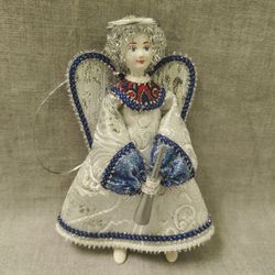 Ёлочная игрушка Ангел с дудочкой