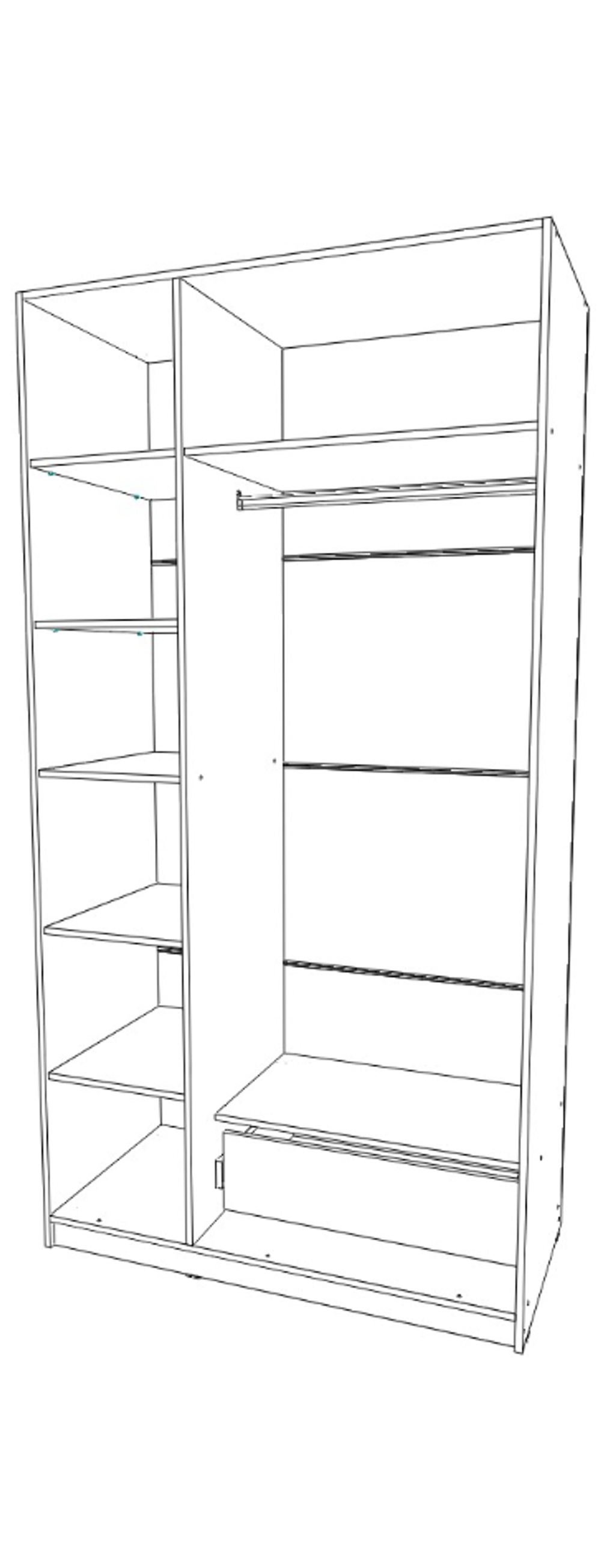 шкаф трёх створчатый 600×1200×2300 правый Вектор