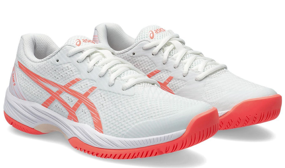 Женские Кроссовки теннисные Asics Gel-Game 9 - white/sun coral
