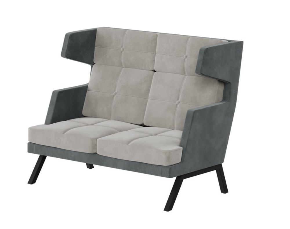 Диван двухместный с высокой спинкой и декором из пуговиц ALDB-02 АЛДО