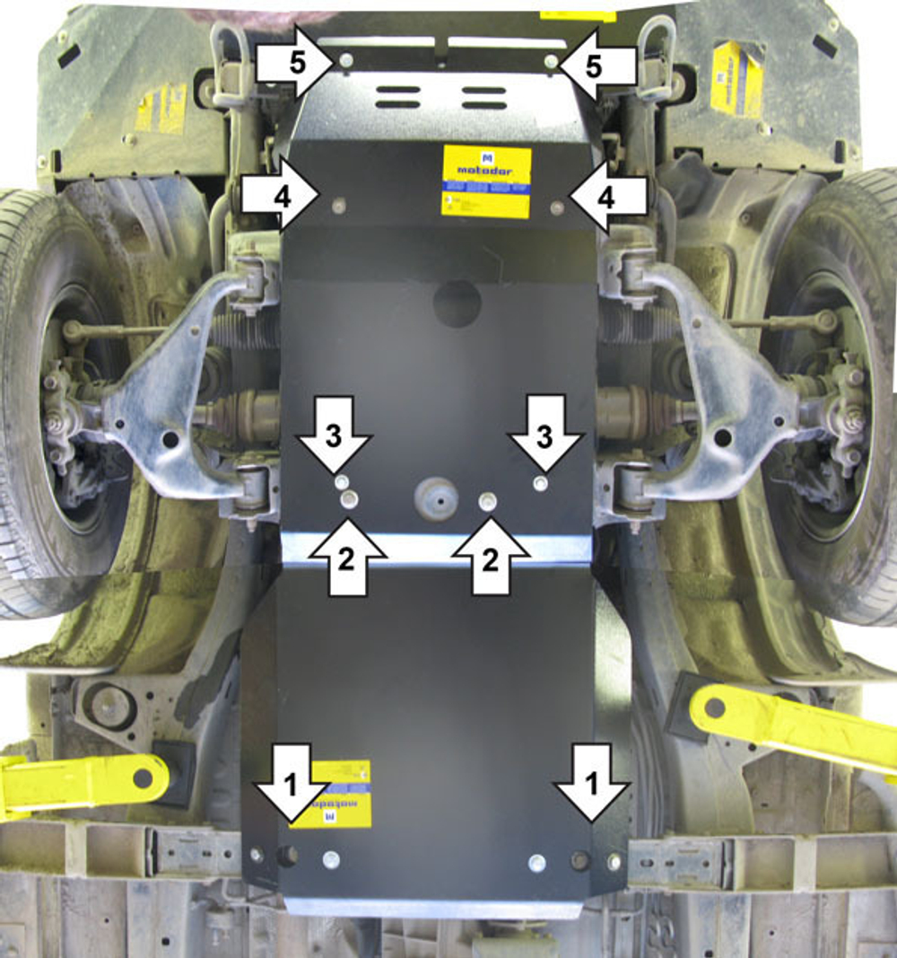 Защита стальная 3 мм Р, Д, КПП Toyota HILUX MOTODOR.12514