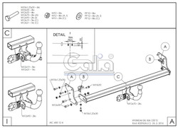 Фаркоп оцинкованный Galia K029A для Hyundai i30 хетчбек FD 2007-2010, Kia Ceed хетчбек 2006-2012(паспорт и сертификат в комплекте)(без электрики)