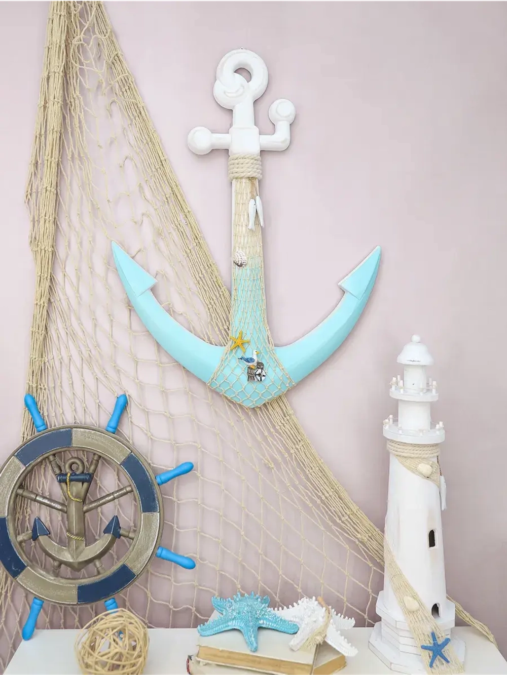 Декор для дома на стену "Якорь" 60*46 см
