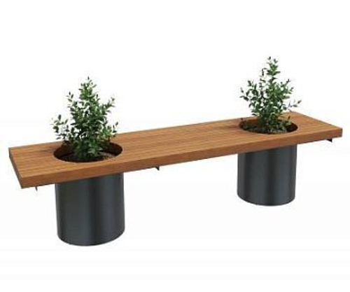 Скамейка стальная «Фортуна» с кашпо